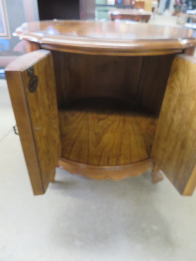 26"W X 26"D Round Wooden Table + Drawer