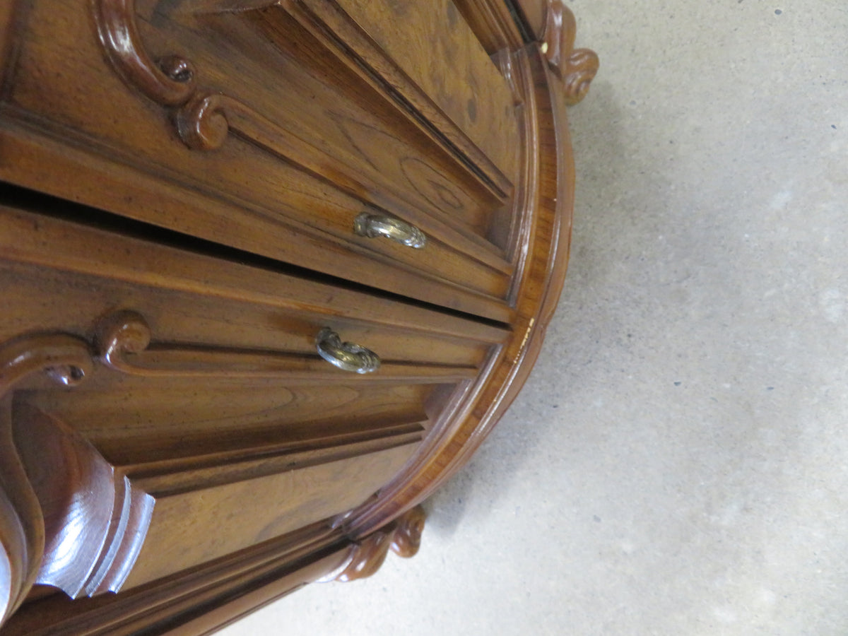 26"W X 26"D Round Wooden Table + Drawer