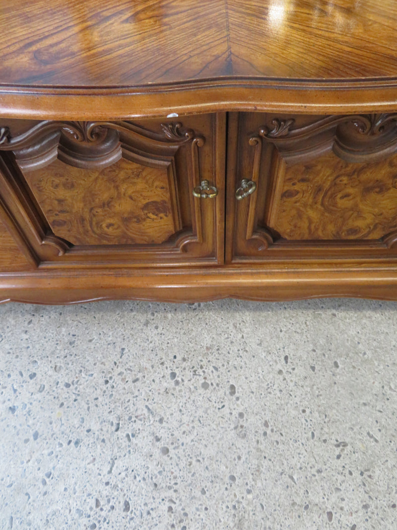 57"W Wooden Livingroom Table With Small Storage Drawer