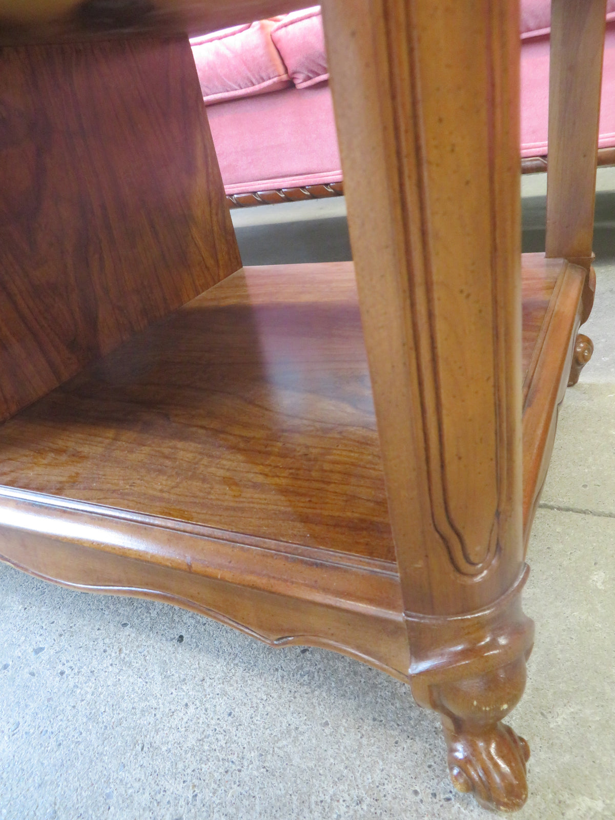 57"W Wooden Livingroom Table With Small Storage Drawer
