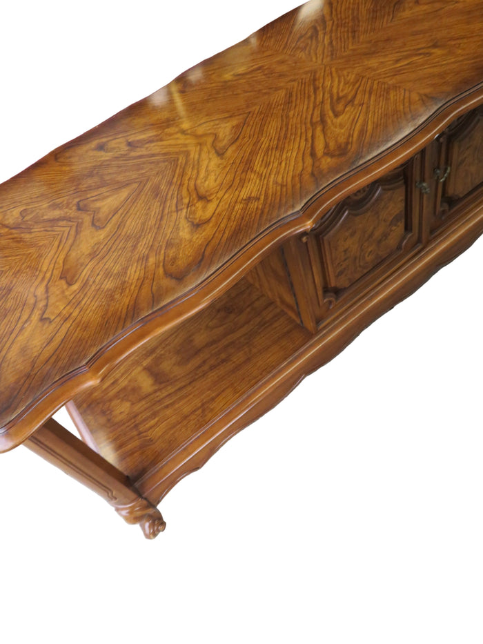 57"W Wooden Livingroom Table With Small Storage Drawer