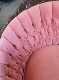 34"W Vintage-Style Accent Chair With Rich Pink Fabric