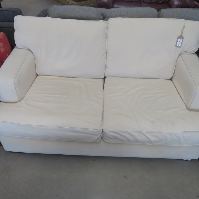 67"W 2-Seater Comfy Sofa With White Fabric