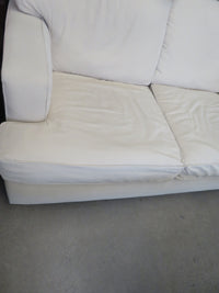 67"W 2-Seater Comfy Sofa With White Fabric