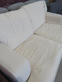 67"W 2-Seater Comfy Sofa With White Fabric