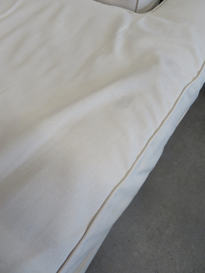 67"W 2-Seater Comfy Sofa With White Fabric