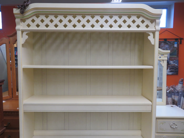 Cream Painted Desk and Bookshelf