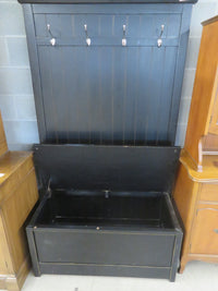 44"W Hall Tree with Storage Bench in Black