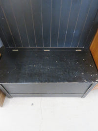 44"W Hall Tree with Storage Bench in Black