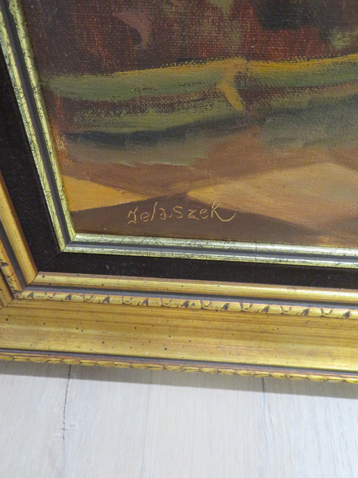 43.5"W Ballroom Scene - Oil on Canvas - Framed