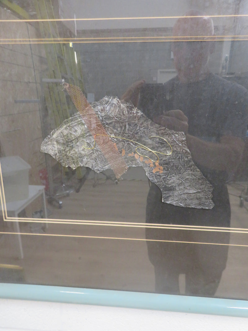 40"W Modern Relief Art - Framed