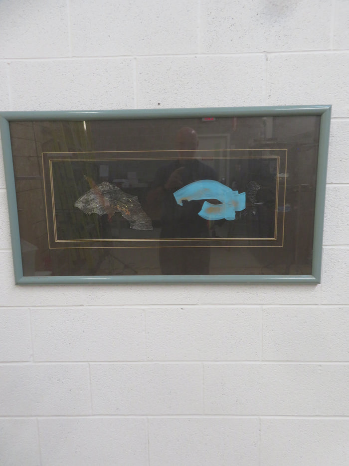 40"W Modern Relief Art - Framed