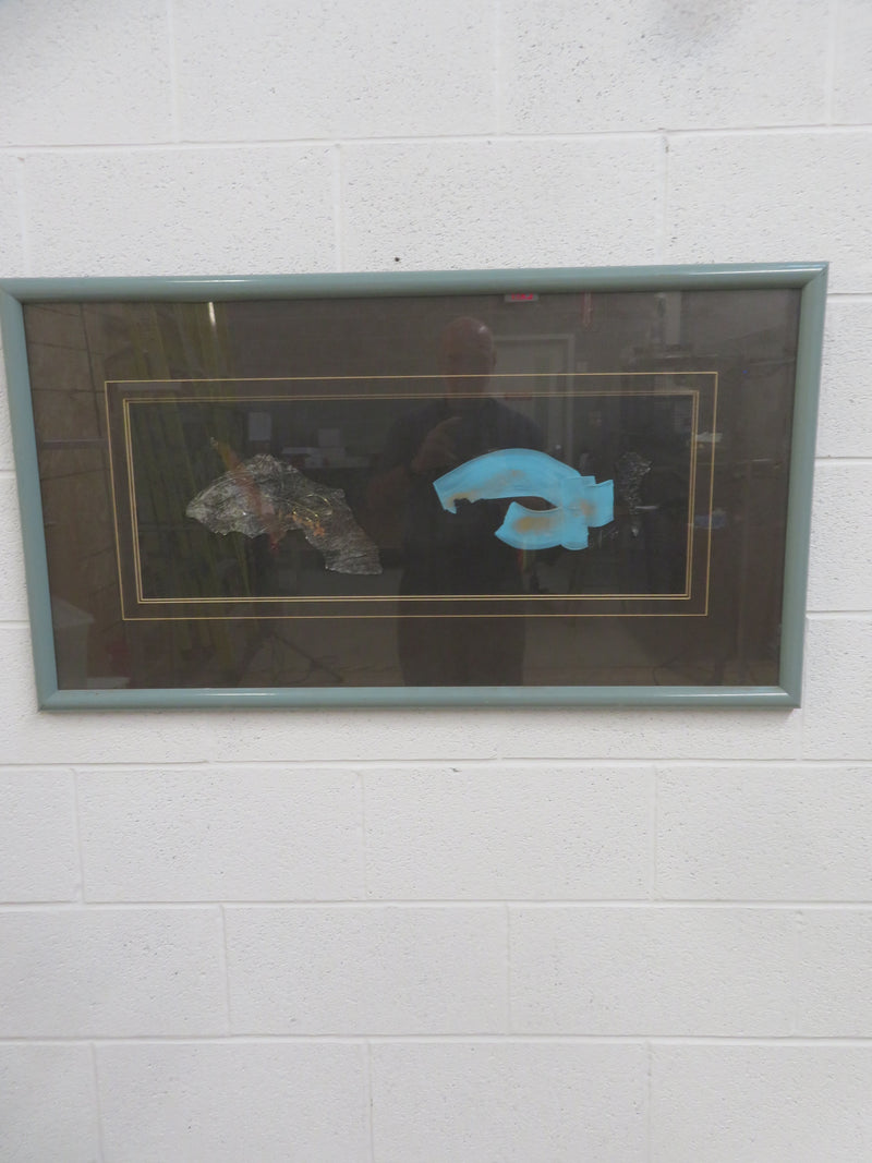 40"W Modern Relief Art - Framed