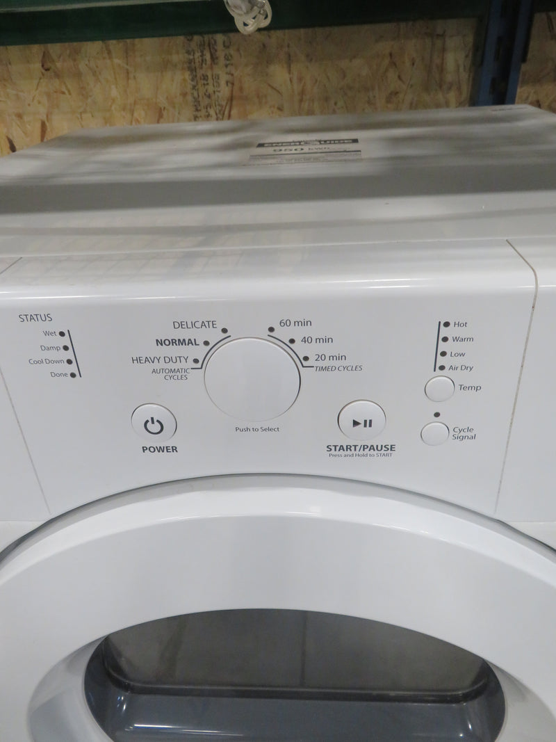 27"W Electric Front Load Dryer in White