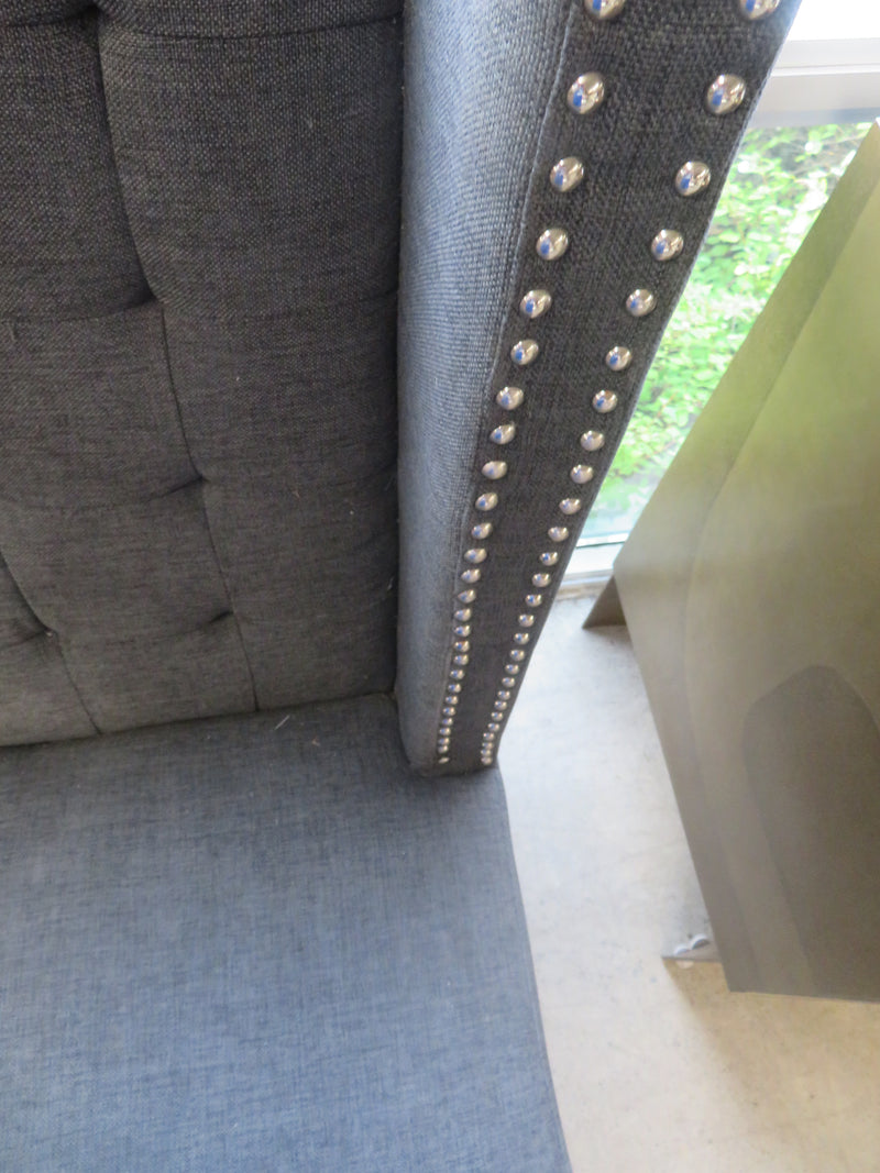 54"W Stylish High-Back Tufted Seat With Nail head Trim