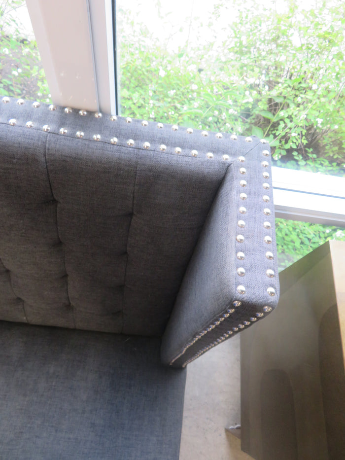 54"W Stylish High-Back Tufted Seat With Nail head Trim