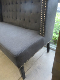 54"W Stylish High-Back Tufted Seat With Nail head Trim