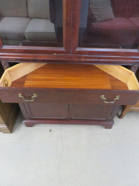 22"W 1-Piece Solid Wood Corner China Cabinet with Glass Doors