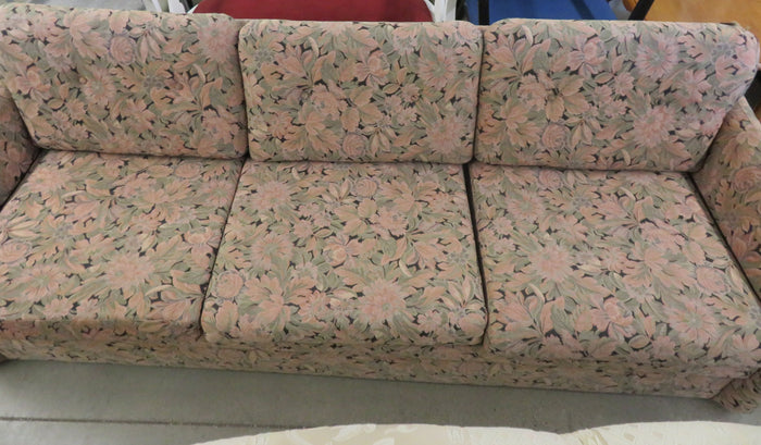 Floral Pink Printed Three-Seat Sofa