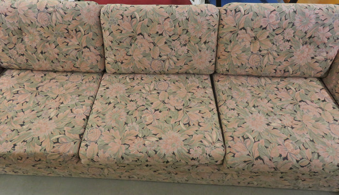 Floral Pink Printed Three-Seat Sofa