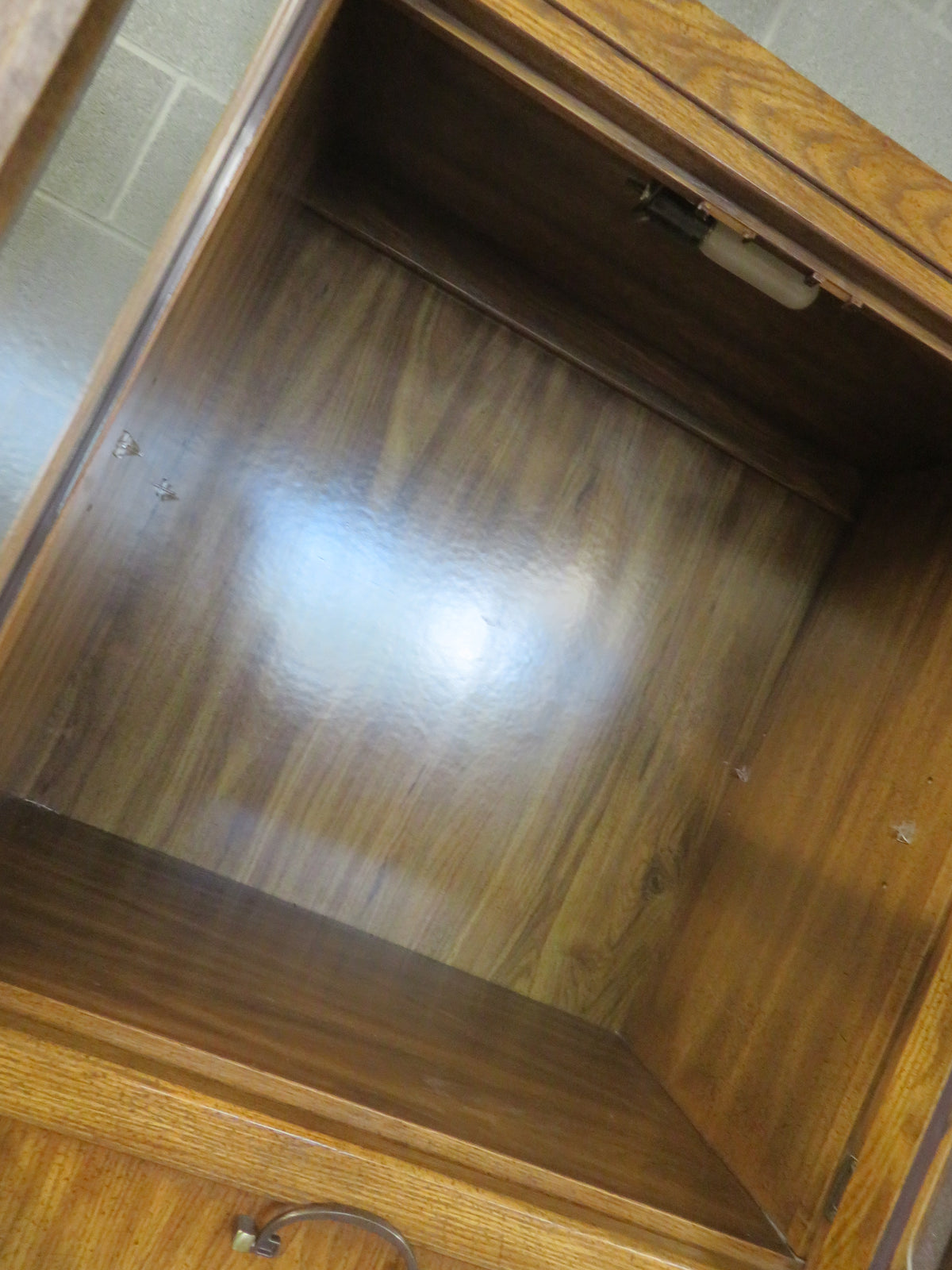 32"W Vintage Wood Display Hutch