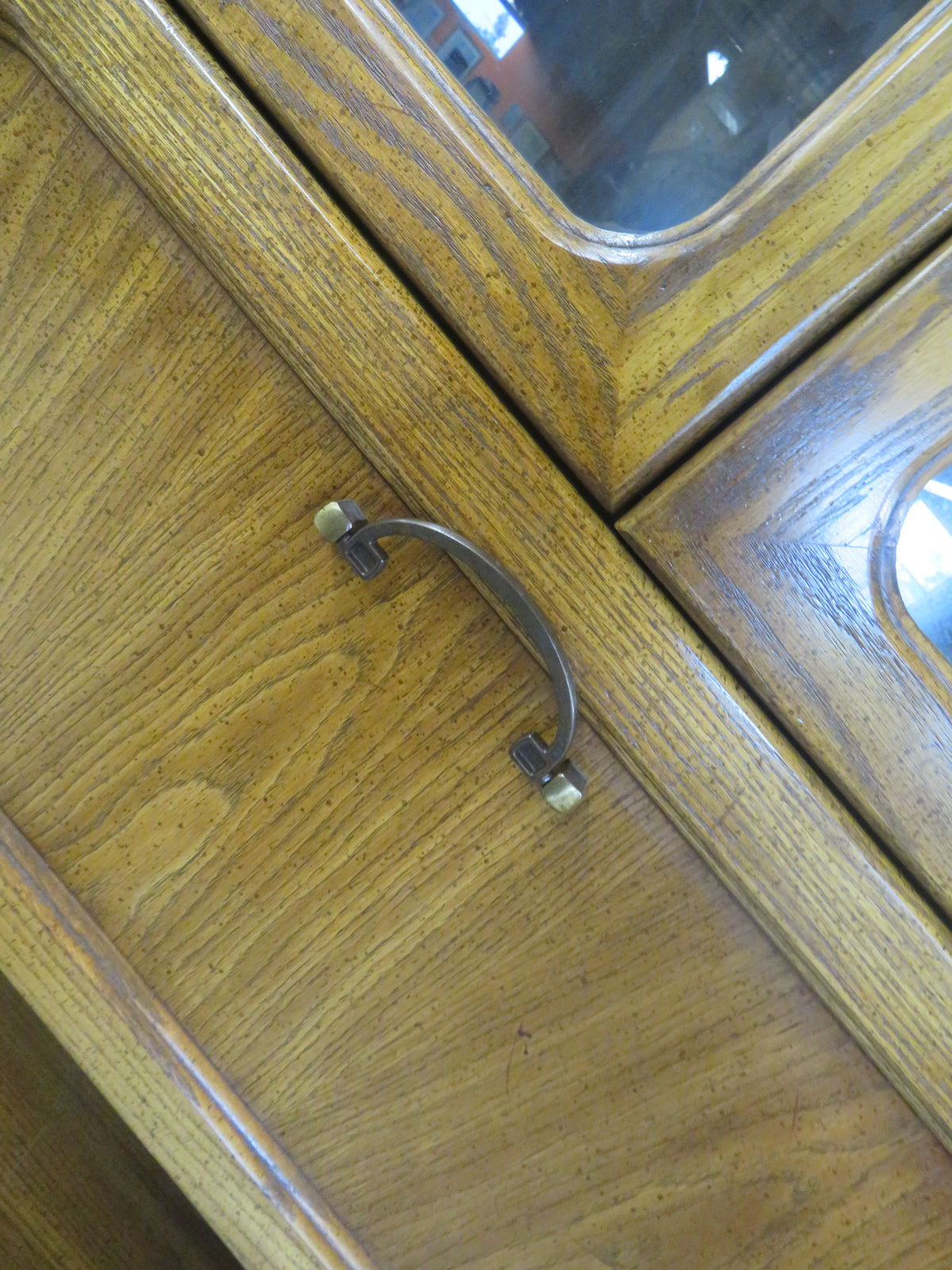 32"W Vintage Wood Display Hutch