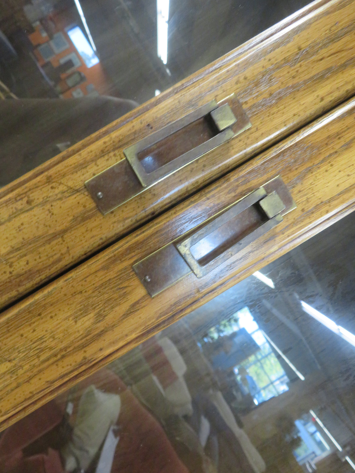 32"W Vintage Wood Display Hutch