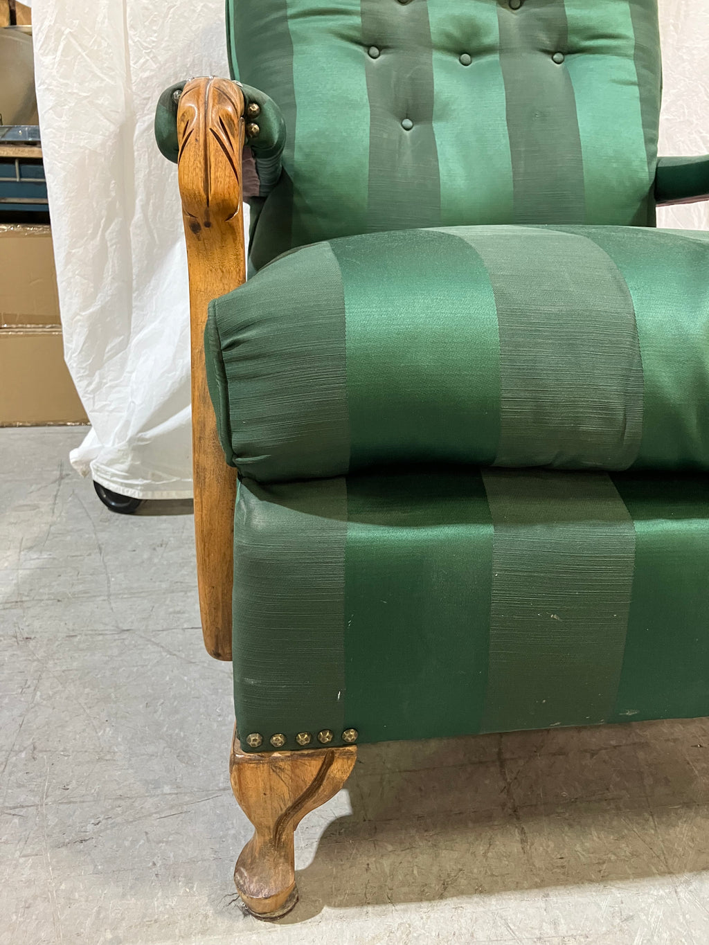 Stripped Green Armchair