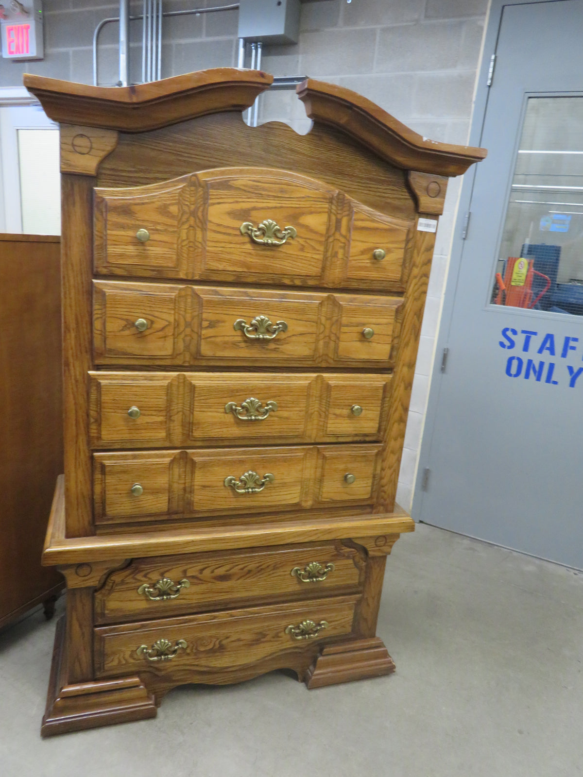 44"W Antique-Style Wooden Dresser