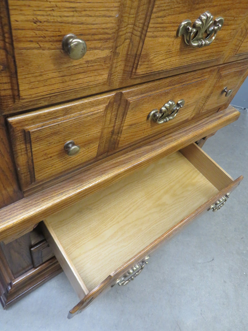 44"W Antique-Style Wooden Dresser
