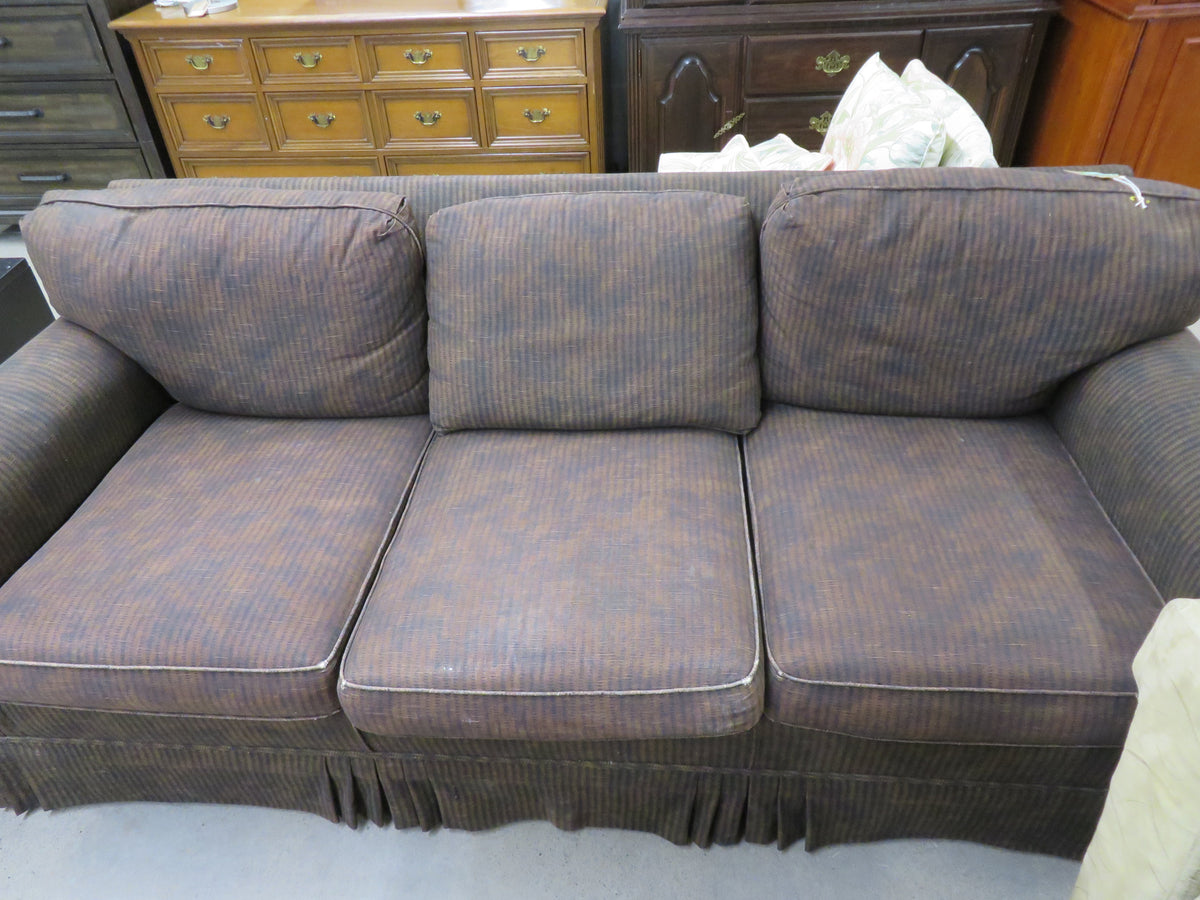 Dark Brown Patterned Three-Seat Sofa