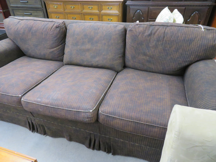 Dark Brown Patterned Three-Seat Sofa