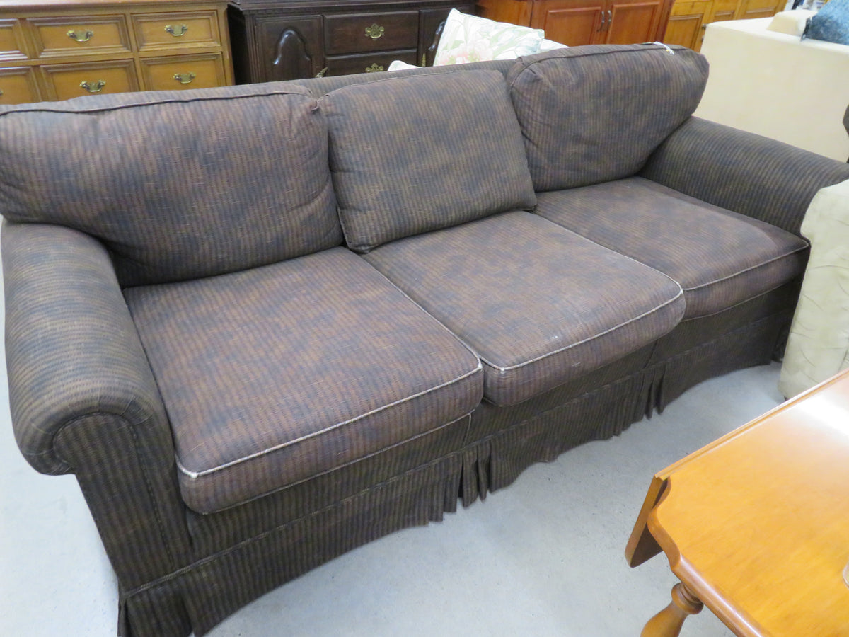 Dark Brown Patterned Three-Seat Sofa