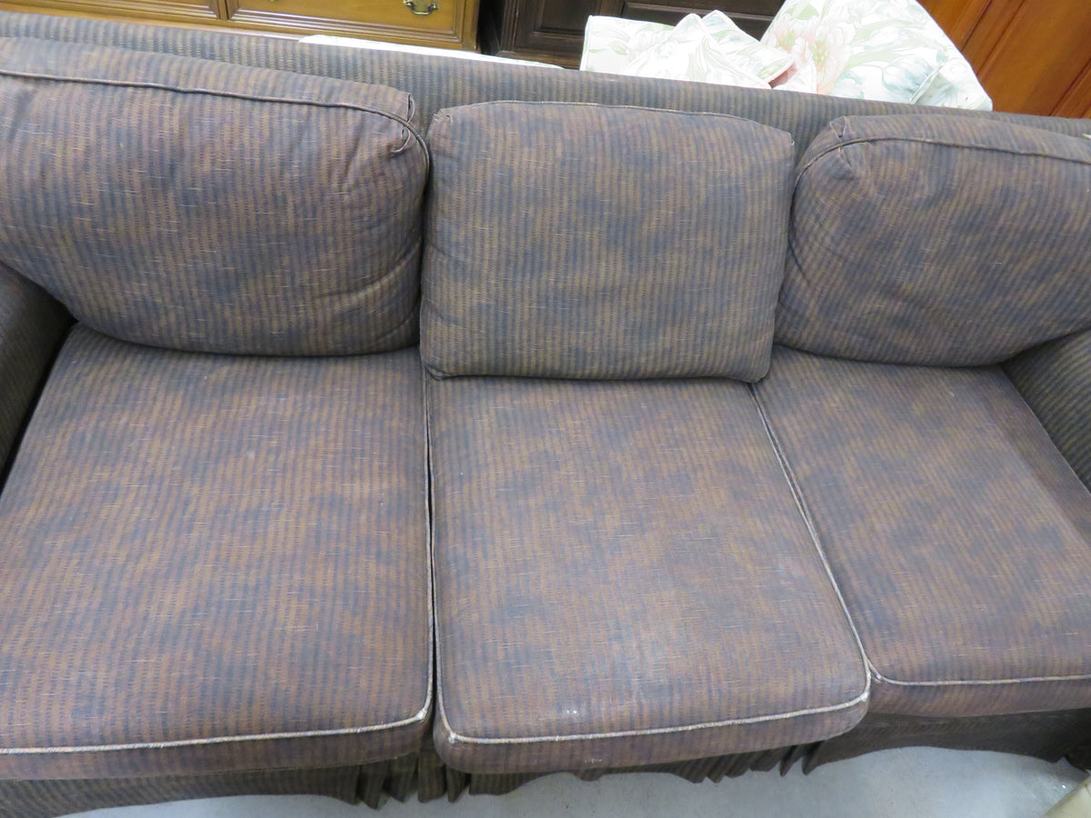 Dark Brown Patterned Three-Seat Sofa