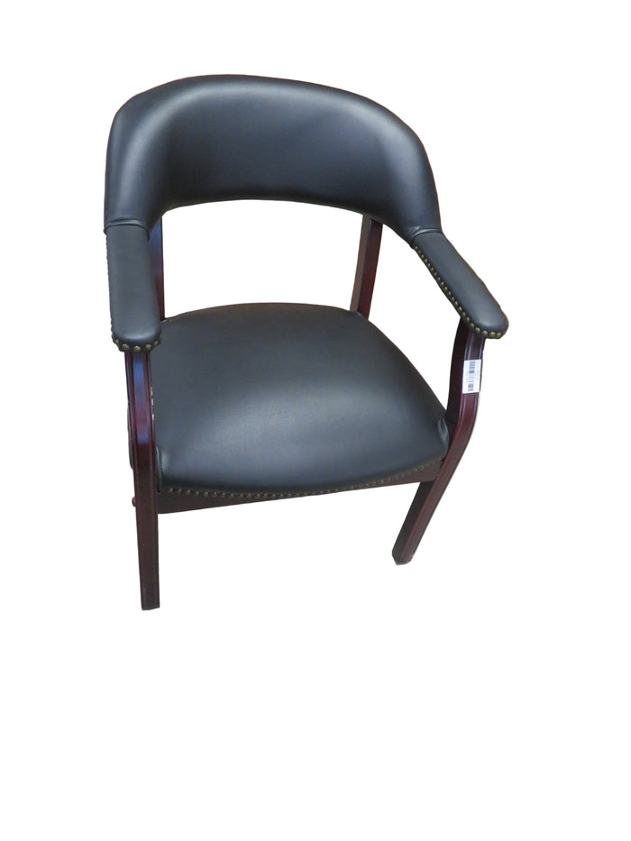 24"W Black Leather Chair
