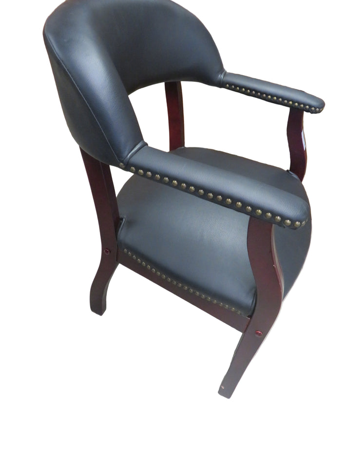 24"W Black Leather Chair
