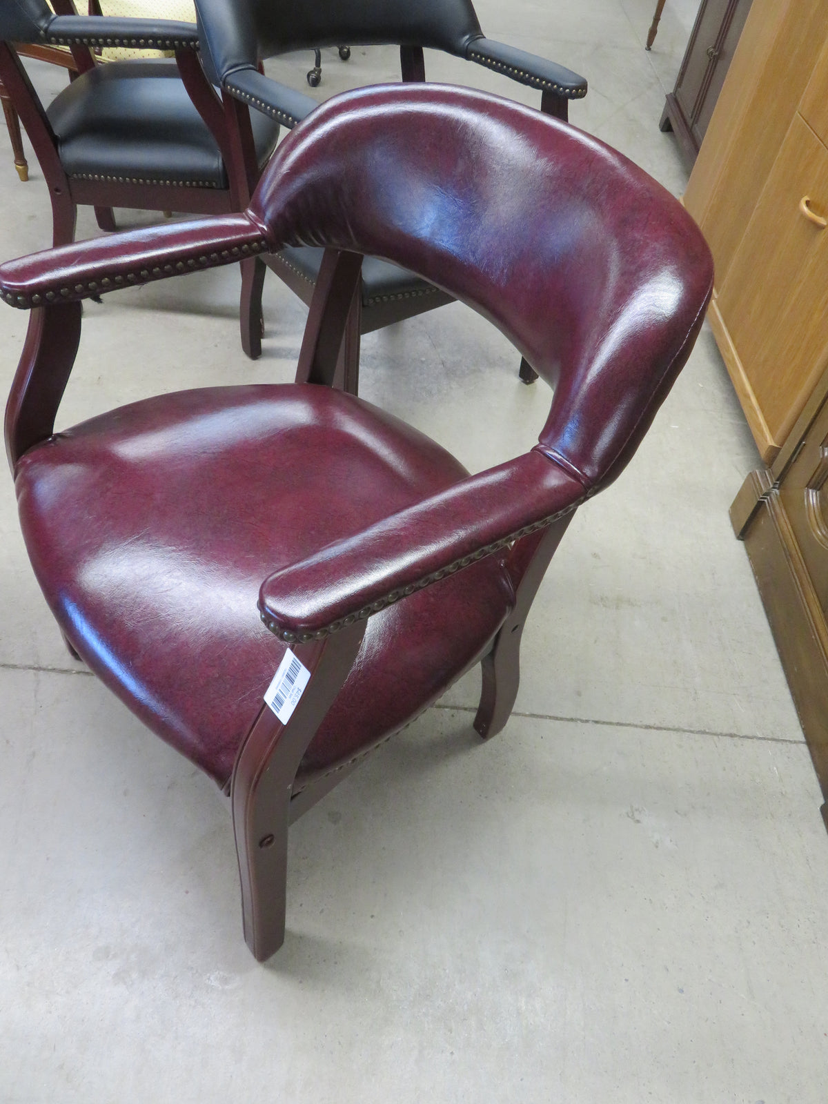 24"W Cheery Leather Chair