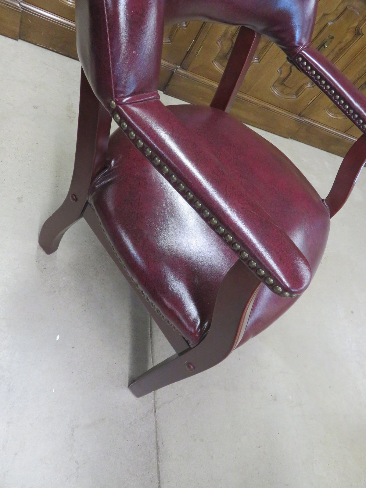 24"W Cheery Leather Chair