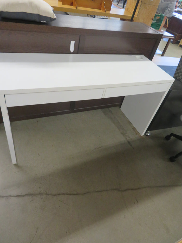 56"W White Wooden Office Table