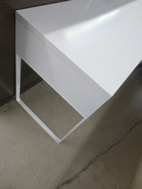 56"W White Wooden Office Table