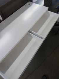 56"W White Wooden Office Table