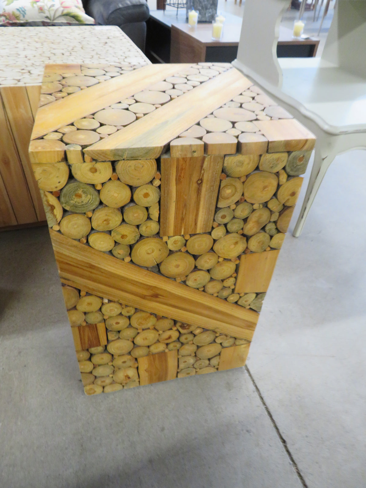 Wood Cube Square Coffee Table