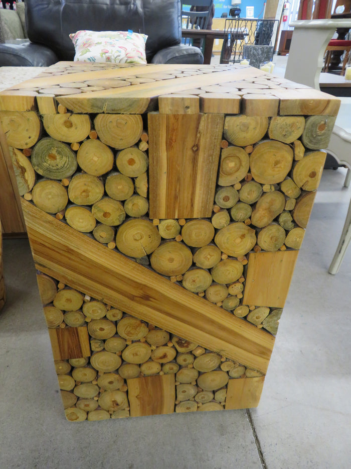 Wood Cube Square Coffee Table