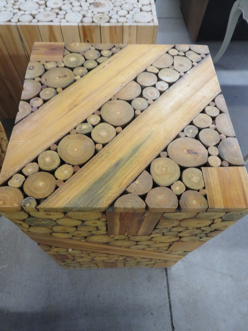 Wood Cube Square Coffee Table