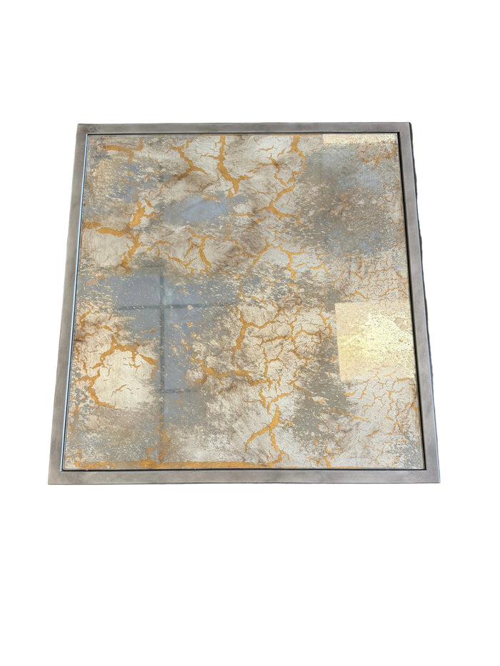 24 Inch Metal-Framed Accent Table