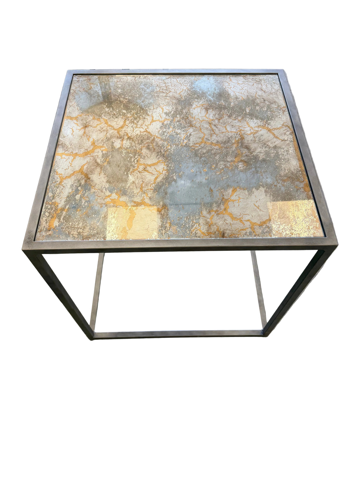 24 Inch Metal-Framed Accent Table