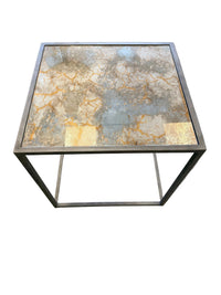 24 Inch Metal-Framed Accent Table