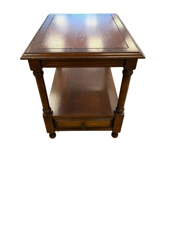 25 Inch Wooden Side Table