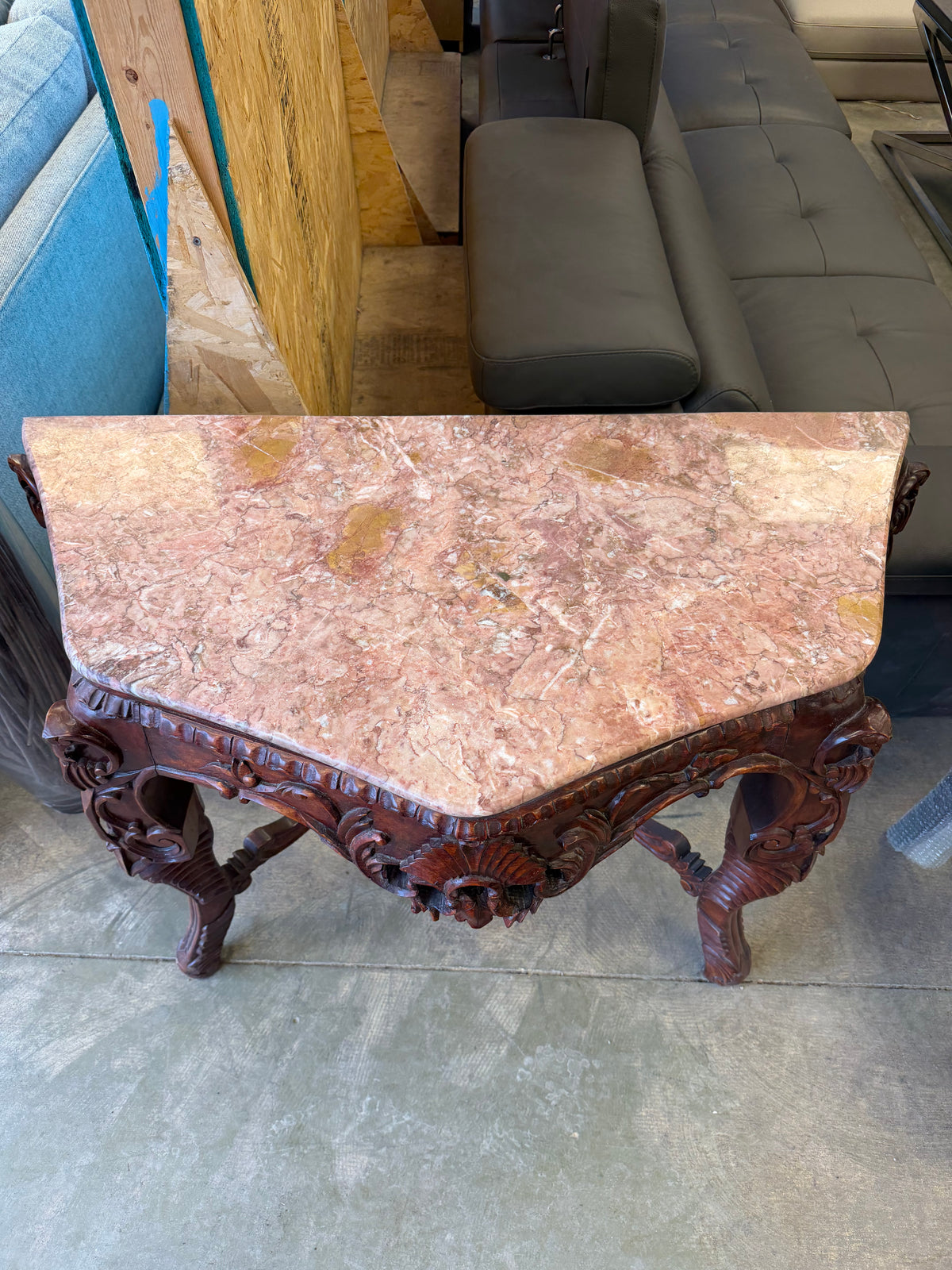 40 Inch Marble Top Console Table