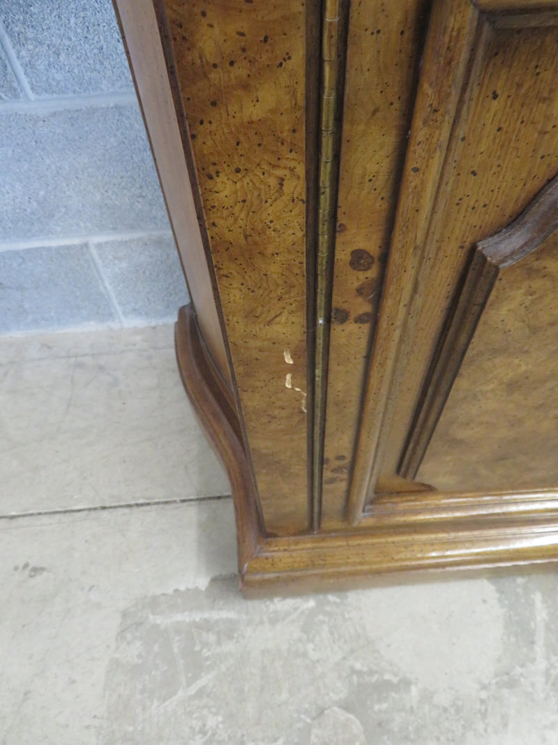 74"W Large 1-Piece Wooden China Cabinet with Glass Doors